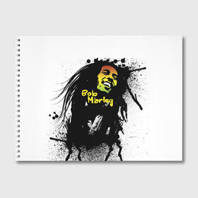 Альбом для рисования с принтом Bob Marley в Кировске, 100% бумага
 | матовая бумага, плотность 200 мг. | bob marley | боб марли | музыка | регги | ямайка