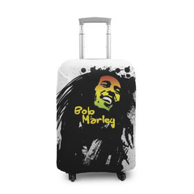 Чехол для чемодана 3D с принтом Bob Marley в Кировске, 86% полиэфир, 14% спандекс | двустороннее нанесение принта, прорези для ручек и колес | bob marley | боб марли | музыка | регги | ямайка