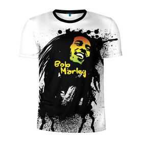 Мужская футболка 3D спортивная с принтом Bob Marley в Кировске, 100% полиэстер с улучшенными характеристиками | приталенный силуэт, круглая горловина, широкие плечи, сужается к линии бедра | bob marley | боб марли | музыка | регги | ямайка