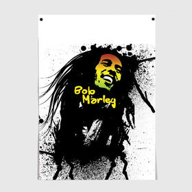 Постер с принтом Bob Marley в Кировске, 100% бумага
 | бумага, плотность 150 мг. Матовая, но за счет высокого коэффициента гладкости имеет небольшой блеск и дает на свету блики, но в отличии от глянцевой бумаги не покрыта лаком | bob marley | боб марли | музыка | регги | ямайка