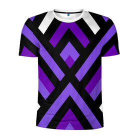 Мужская футболка 3D спортивная с принтом Geomerika в Кировске, 100% полиэстер с улучшенными характеристиками | приталенный силуэт, круглая горловина, широкие плечи, сужается к линии бедра | паттерн | фиолетовый
