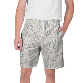 Мужские шорты 3D с принтом Белый мех в Кировске,  полиэстер 100% | прямой крой, два кармана без застежек по бокам. Мягкая трикотажная резинка на поясе, внутри которой широкие завязки. Длина чуть выше колен | шерсть