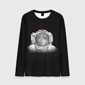 Мужской лонгслив 3D с принтом Космонавт 1 в Кировске, 100% полиэстер | длинные рукава, круглый вырез горловины, полуприлегающий силуэт | astro | moon | space monkey | star | stars | астронавт | звезды | земля | космонавт | космос | луна | скафандр