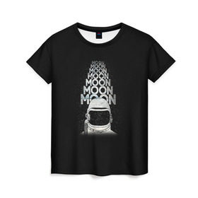 Женская футболка 3D с принтом Космонавт 2 в Кировске, 100% полиэфир ( синтетическое хлопкоподобное полотно) | прямой крой, круглый вырез горловины, длина до линии бедер | astro | moon | space monkey | star | stars | астронавт | звезды | земля | космонавт | космос | луна | скафандр