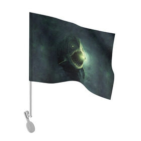 Флаг для автомобиля с принтом Рыба удильщик в Кировске, 100% полиэстер | Размер: 30*21 см | рыбалка