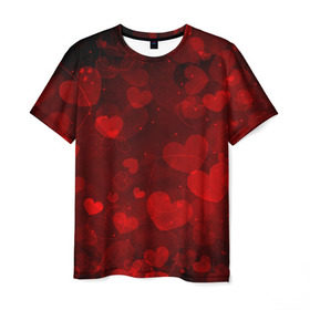 Мужская футболка 3D с принтом Сердечко в Кировске, 100% полиэфир | прямой крой, круглый вырез горловины, длина до линии бедер | 14 февраля | красная | любовь | сердце