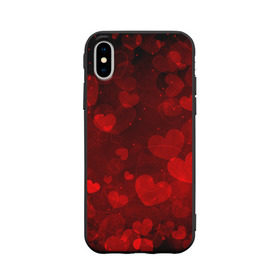 Чехол для Apple iPhone X силиконовый матовый с принтом Сердечко в Кировске, Силикон | Печать на задней стороне чехла, без боковой панели | 14 февраля | красная | любовь | сердце
