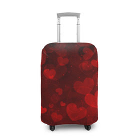 Чехол для чемодана 3D с принтом Сердечко в Кировске, 86% полиэфир, 14% спандекс | двустороннее нанесение принта, прорези для ручек и колес | 14 февраля | красная | любовь | сердце