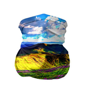 Бандана-труба 3D с принтом Горная тропа в Кировске, 100% полиэстер, ткань с особыми свойствами — Activecool | плотность 150‒180 г/м2; хорошо тянется, но сохраняет форму | горы | пейзаж | яркий