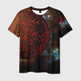 Мужская футболка 3D с принтом Вселенная в Кировске, 100% полиэфир | прямой крой, круглый вырез горловины, длина до линии бедер | взрыв | вселенная | гравитация | космос | лава | планета