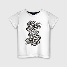Детская футболка хлопок с принтом концепт Бабочка в Кировске, 100% хлопок | круглый вырез горловины, полуприлегающий силуэт, длина до линии бедер | бабочка | кружево | узор | цветы