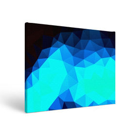 Холст прямоугольный с принтом Polygon в Кировске, 100% ПВХ |  | полигоны | синий
