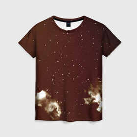 Женская футболка 3D с принтом Old kosmos в Кировске, 100% полиэфир ( синтетическое хлопкоподобное полотно) | прямой крой, круглый вырез горловины, длина до линии бедер | вселенная | галактика | звезды | планеты | туманность