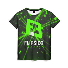 Женская футболка 3D с принтом flipsid3 1 в Кировске, 100% полиэфир ( синтетическое хлопкоподобное полотно) | прямой крой, круглый вырез горловины, длина до линии бедер | flipsid