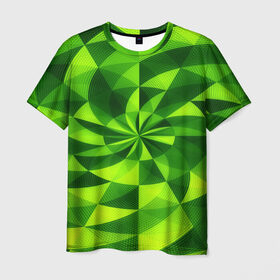 Мужская футболка 3D с принтом Текстура в Кировске, 100% полиэфир | прямой крой, круглый вырез горловины, длина до линии бедер | 3д | абстракция | зеленая | квадраты | новые | популярные | текстура