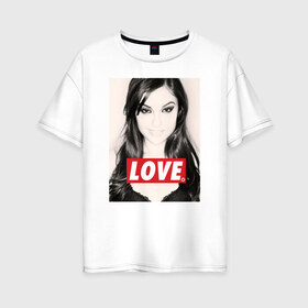 Женская футболка хлопок Oversize с принтом Sasha Gray в Кировске, 100% хлопок | свободный крой, круглый ворот, спущенный рукав, длина до линии бедер
 | grey | sasha | любовь