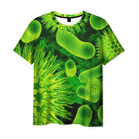 Мужская футболка 3D с принтом Вирус в Кировске, 100% полиэфир | прямой крой, круглый вырез горловины, длина до линии бедер | Тематика изображения на принте: вирус | клетка | макро | медицина | молекула