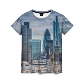 Женская футболка 3D с принтом London в Кировске, 100% полиэфир ( синтетическое хлопкоподобное полотно) | прямой крой, круглый вырез горловины, длина до линии бедер | england | europe | london | англия | великобритания | высотки | королева | лондон | мегаполис | туризм
