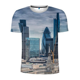 Мужская футболка 3D спортивная с принтом London в Кировске, 100% полиэстер с улучшенными характеристиками | приталенный силуэт, круглая горловина, широкие плечи, сужается к линии бедра | england | europe | london | англия | великобритания | высотки | королева | лондон | мегаполис | туризм