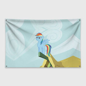 Флаг-баннер с принтом Rainbow в Кировске, 100% полиэстер | размер 67 х 109 см, плотность ткани — 95 г/м2; по краям флага есть четыре люверса для крепления | my little pony | луна | пинки пай | пони | рарити | рейнбоу дэш | селестия | сумеречная искорка | флаттершай | эплджек