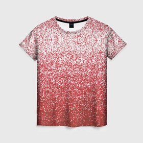 Женская футболка 3D с принтом Пиксели в Кировске, 100% полиэфир ( синтетическое хлопкоподобное полотно) | прямой крой, круглый вырез горловины, длина до линии бедер | квадраты | кубики | пиксели | текстура
