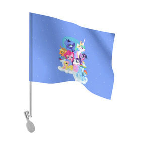 Флаг для автомобиля с принтом Night в Кировске, 100% полиэстер | Размер: 30*21 см | my little pony | луна | пинки пай | пони | рарити | рейнбоу дэш | селестия | сумеречная искорка | флаттершай | эплджек