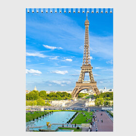 Скетчбук с принтом Париж в Кировске, 100% бумага
 | 48 листов, плотность листов — 100 г/м2, плотность картонной обложки — 250 г/м2. Листы скреплены сверху удобной пружинной спиралью | Тематика изображения на принте: france | paris | париж | франция | эйфелева башня