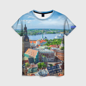 Женская футболка 3D с принтом Рига в Кировске, 100% полиэфир ( синтетическое хлопкоподобное полотно) | прямой крой, круглый вырез горловины, длина до линии бедер | latvia | riga | европа | евросоюз | ес | латвия | отпуск | путешествия | рига | туризм