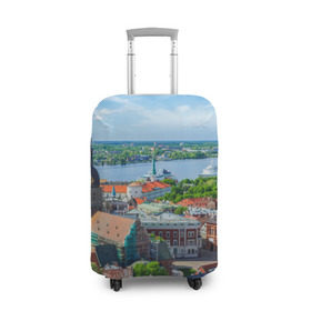 Чехол для чемодана 3D с принтом Рига в Кировске, 86% полиэфир, 14% спандекс | двустороннее нанесение принта, прорези для ручек и колес | latvia | riga | европа | евросоюз | ес | латвия | отпуск | путешествия | рига | туризм