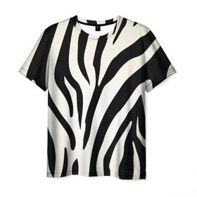 Мужская футболка 3D с принтом Раскрас зебры в Кировске, 100% полиэфир | прямой крой, круглый вырез горловины, длина до линии бедер | абстракция | арт | животные | зебра | полосы | раскрас