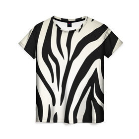 Женская футболка 3D с принтом Раскрас зебры в Кировске, 100% полиэфир ( синтетическое хлопкоподобное полотно) | прямой крой, круглый вырез горловины, длина до линии бедер | абстракция | арт | животные | зебра | полосы | раскрас