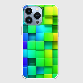 Чехол для iPhone 13 Pro с принтом Кубики в Кировске,  |  | Тематика изображения на принте: квадраты | кубики | радуга | разноцветные