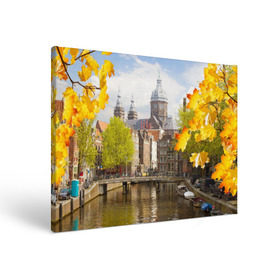 Холст прямоугольный с принтом Amsterdam в Кировске, 100% ПВХ |  | нидерланды | пейзаж