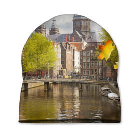 Шапка 3D с принтом Amsterdam в Кировске, 100% полиэстер | универсальный размер, печать по всей поверхности изделия | нидерланды | пейзаж