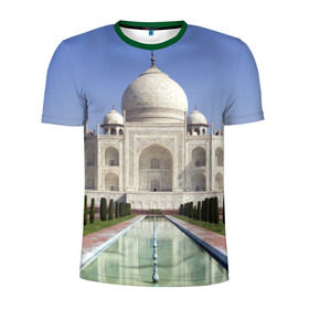 Мужская футболка 3D спортивная с принтом Индия в Кировске, 100% полиэстер с улучшенными характеристиками | приталенный силуэт, круглая горловина, широкие плечи, сужается к линии бедра | goa | india | mumbai | new delhi | taj mahal | гоа | индия | каникулы | мавзолей | мечеть | мумбай | нью дели | отдых | отпуск | приключения | тадж махал | туризм