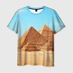 Мужская футболка 3D с принтом Египет в Кировске, 100% полиэфир | прямой крой, круглый вырез горловины, длина до линии бедер | africa | cairo | egypt | африка | верблюд | дайвинг | египет | жара | зной | каир | каникулы | отдых | отпуск | песок | пирамида хеопса | пирамиды | пустыня | солнце | туризм | хургада