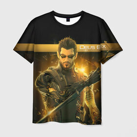 Мужская футболка 3D с принтом Deus Ex в Кировске, 100% полиэфир | прямой крой, круглый вырез горловины, длина до линии бедер | deus ex | human revolution | mankind divided | адам дженсен | деус экс