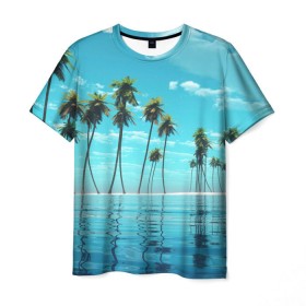 Мужская футболка 3D с принтом Фиджи в Кировске, 100% полиэфир | прямой крой, круглый вырез горловины, длина до линии бедер | архипелаг | загар | каникулы | королевство | море | остров | отдых | отпуск | пальмы | песок | рай | солнце | тихий океан | туризм | фиджи
