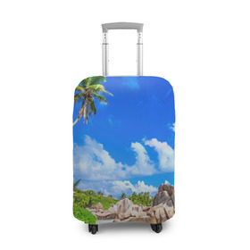 Чехол для чемодана 3D с принтом Сейшельские острова в Кировске, 86% полиэфир, 14% спандекс | двустороннее нанесение принта, прорези для ручек и колес | seychelles | восточная африка | индийский океан | каникулы | море | островное государство | отдых | отпуск | пальмы | песок | пляж | приключение | путешествие | рай | сейшелы | сейшельские острова | туризм