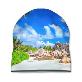 Шапка 3D с принтом Сейшельские острова в Кировске, 100% полиэстер | универсальный размер, печать по всей поверхности изделия | seychelles | восточная африка | индийский океан | каникулы | море | островное государство | отдых | отпуск | пальмы | песок | пляж | приключение | путешествие | рай | сейшелы | сейшельские острова | туризм