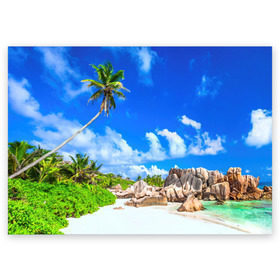 Поздравительная открытка с принтом Сейшельские острова в Кировске, 100% бумага | плотность бумаги 280 г/м2, матовая, на обратной стороне линовка и место для марки
 | seychelles | восточная африка | индийский океан | каникулы | море | островное государство | отдых | отпуск | пальмы | песок | пляж | приключение | путешествие | рай | сейшелы | сейшельские острова | туризм