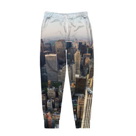 Мужские брюки 3D с принтом New York в Кировске, 100% полиэстер | манжеты по низу, эластичный пояс регулируется шнурком, по бокам два кармана без застежек, внутренняя часть кармана из мелкой сетки | america | new york | usa | америка | высотки | мегаполис | нью йорк | столица мира | сша | штаты