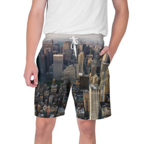 Мужские шорты 3D с принтом New York в Кировске,  полиэстер 100% | прямой крой, два кармана без застежек по бокам. Мягкая трикотажная резинка на поясе, внутри которой широкие завязки. Длина чуть выше колен | america | new york | usa | америка | высотки | мегаполис | нью йорк | столица мира | сша | штаты