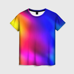 Женская футболка 3D с принтом Краска в Кировске, 100% полиэфир ( синтетическое хлопкоподобное полотно) | прямой крой, круглый вырез горловины, длина до линии бедер | размытый | разноцветный | яркий