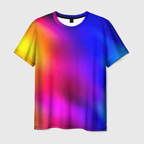 Мужская футболка 3D с принтом Краска в Кировске, 100% полиэфир | прямой крой, круглый вырез горловины, длина до линии бедер | размытый | разноцветный | яркий