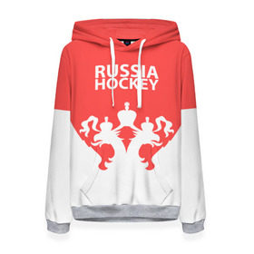 Женская толстовка 3D с принтом Russia Hockey в Кировске, 100% полиэстер  | двухслойный капюшон со шнурком для регулировки, мягкие манжеты на рукавах и по низу толстовки, спереди карман-кенгуру с мягким внутренним слоем. | hockey | ru | rus | russia | russian | россия | сборная | хоккей