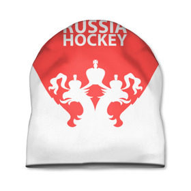 Шапка 3D с принтом Russia Hockey в Кировске, 100% полиэстер | универсальный размер, печать по всей поверхности изделия | hockey | ru | rus | russia | russian | россия | сборная | хоккей