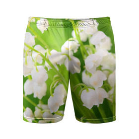 Мужские шорты 3D спортивные с принтом Ландыши в Кировске,  |  | Тематика изображения на принте: весна | ландыш | цветок