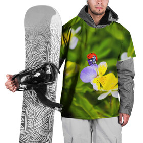 Накидка на куртку 3D с принтом Природа в Кировске, 100% полиэстер |  | божья коровка | красота | природа | цветок