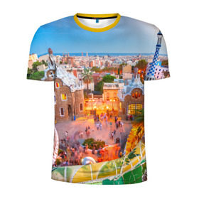 Мужская футболка 3D спортивная с принтом Barcelona в Кировске, 100% полиэстер с улучшенными характеристиками | приталенный силуэт, круглая горловина, широкие плечи, сужается к линии бедра | europe | spain | барселона | европа | ес | испания | туризм